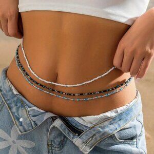 Beaded 3pc Layered Waist Body Jewelry